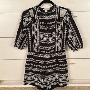 Black and white Short sleeve romper